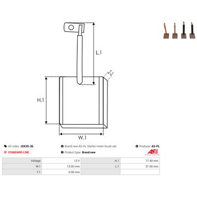 AS-PL Kohlebürste, Starter JSX35-36