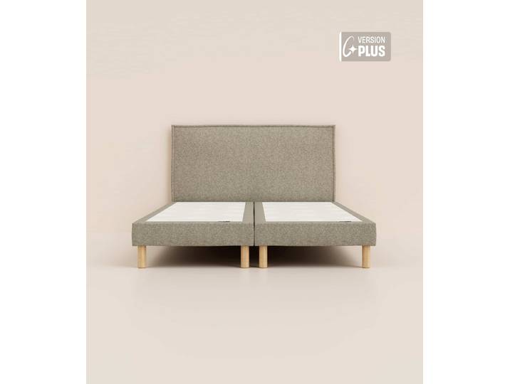 Lit tapissier 160x210 cm Plus - Gris - Tediber