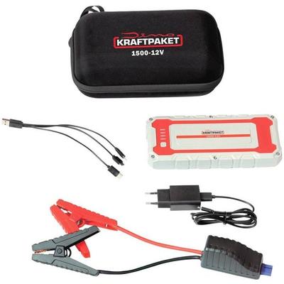 Dino KRAFTPAKET Schnellstartsystem 12V 1500A 62.9Wh 136150 Starthilfestrom (12 V)=500A Arbeitsleuchte, Elektronikschutz