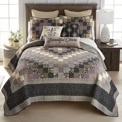 American Heritage Textiles Lexington Trip Mini Quilt Set Multi Warm, King, Multi Warm