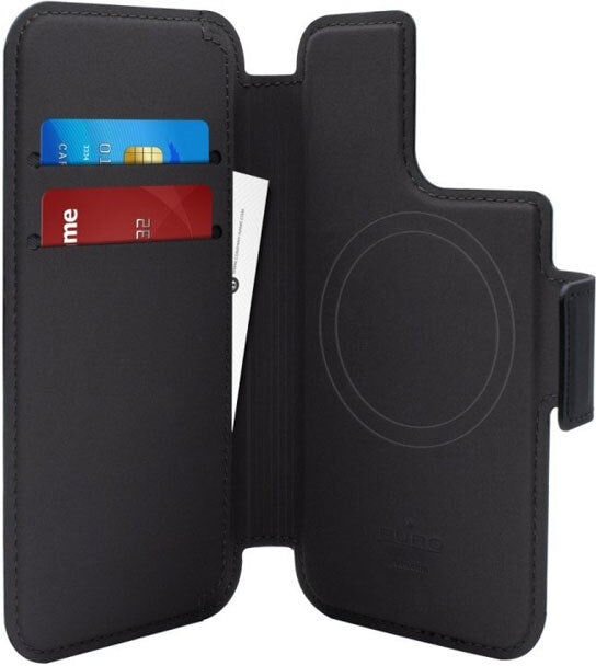 iPhone 14 Pro Max / 13 Pro Max Puro Folio Cover med Kortholder - MagSafe Kompatibel - Sort
