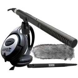 RØDE NTG-2 mit Deadcat mit Tonangel und Kopfhörer, Mikrofon