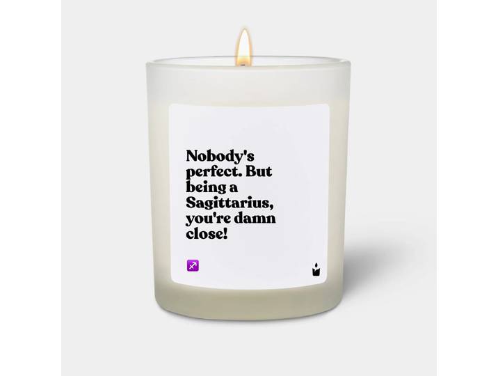 Duftkerze Weiss Woody Nobody's perfect. But being a Sagittarius, you're damn close!