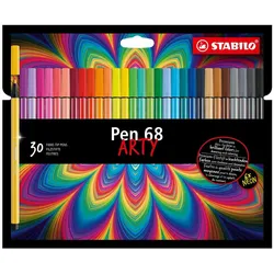 Stabilo, Malstifte, Premium-Filzstift - Pen 68 - ARTY - 30er Pack - mit 30 verschiedenen Farben (30x)