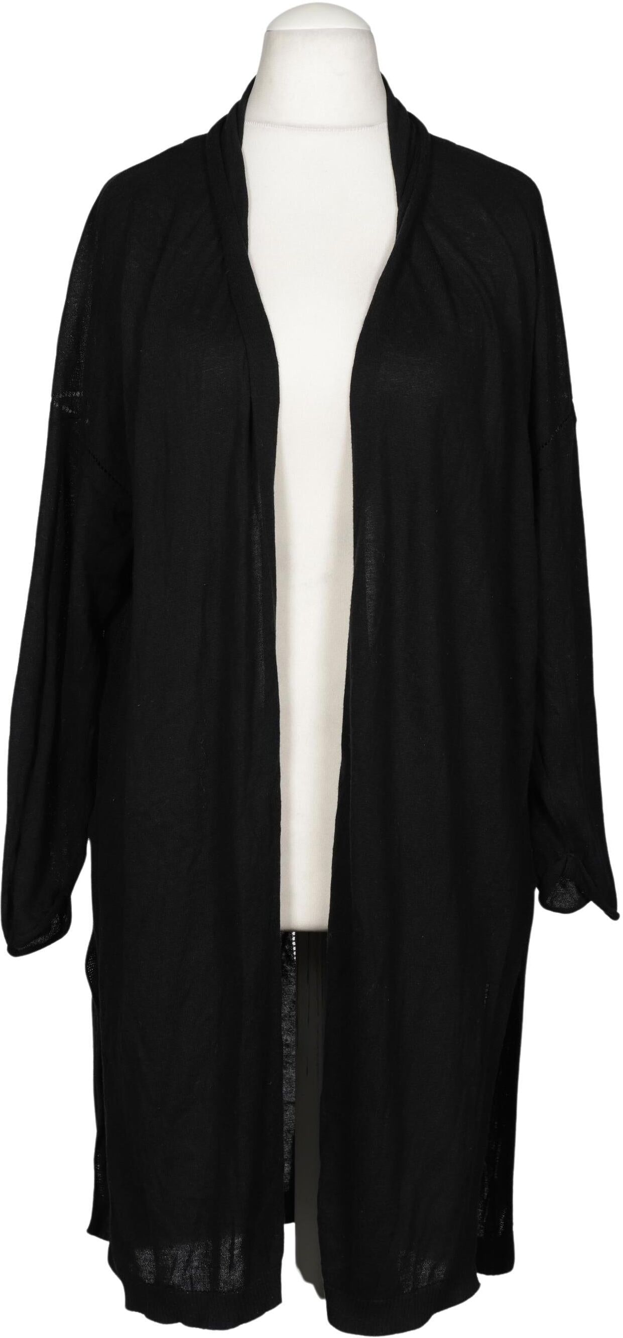 Ulla Popken Damen Strickjacke, Schwarz, Gr. M, Baumwolle - Second Hand