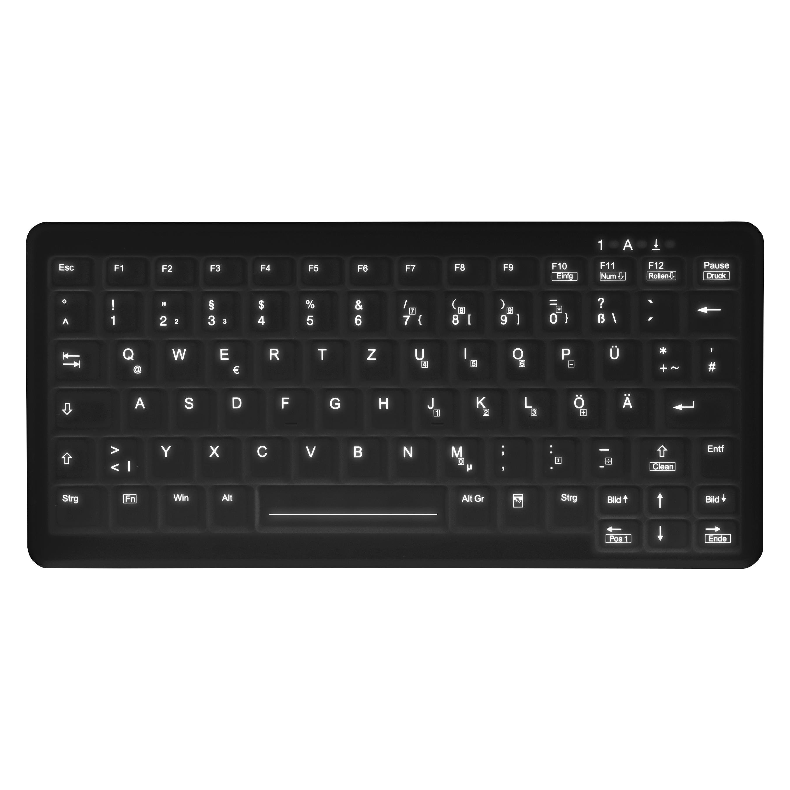Active Key Keyboard AK-CB4110F-U1-B/GE Hygiene Touchpad Tastatur Vollversiegelt USB schwarz (DE, Kabelgebunden) (AK-CB4110F-U1-B/GE)