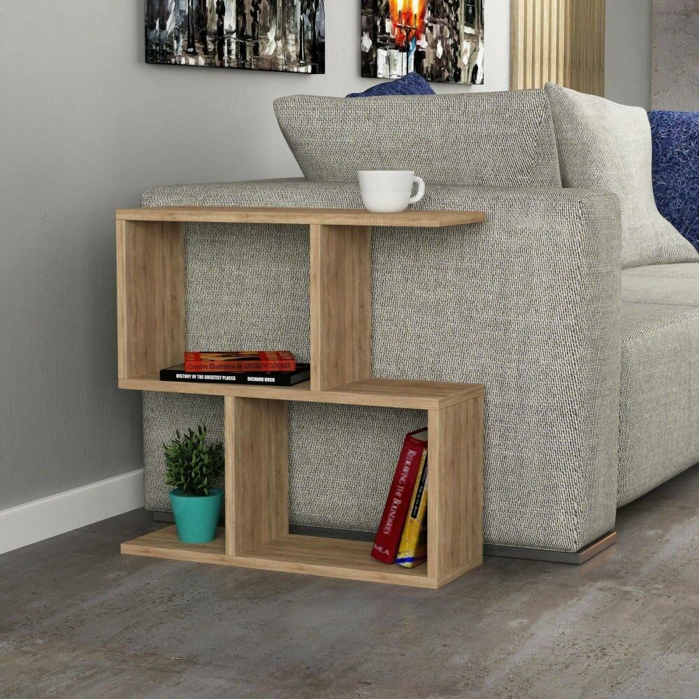 Dmora Table basse effet bois beige 60x20 cm Marron 60x60x20cm