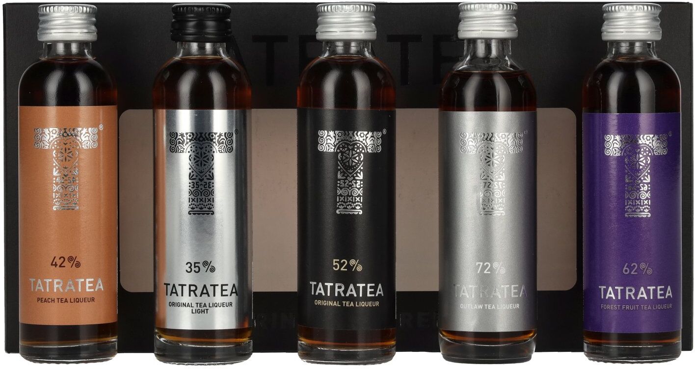 Tatratea Likör TATRATEA Tasting Set Black 52,6% Vol. 5x0,04l in Geschenkbox