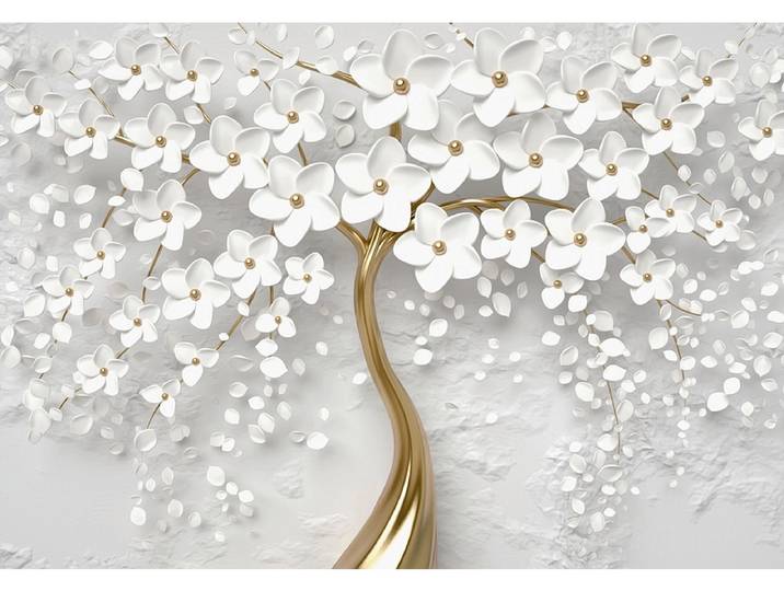 Tapete SPRING 4-teilig vliesfaser weiss 416x254x1cm