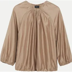 Bluse mit elastischem Saum Beige 34