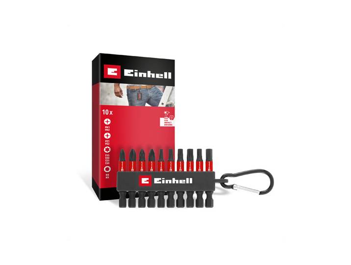 Einhell Impact-Bit Set mit Karabiner 50mm 10-teilig