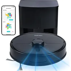 Ideoon Saugroboter mit Wischfunktion, SmartLife, App-Steuerung, Laser-Navigation, schwarz, Staubsauger Roboter, Schwarz