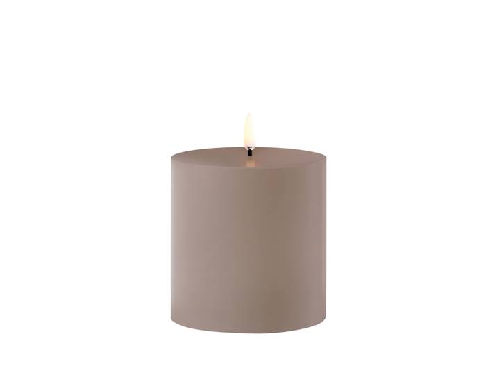 Bougie cylindrique d'extérieur à LED, 10 cm, couleur grès - Uyuni Lighting - Terrasse - Plastique
