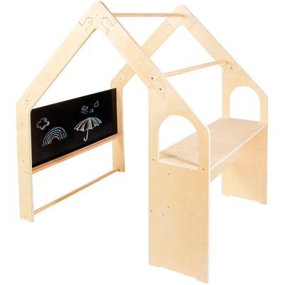 Spielhaus PINOLINO "Thilda", beige (natur), Spielhäuser, KinderB:119cm H:122cm T:9cm, Holz, Spielhaus, B:119cm H:122cm T:9cm