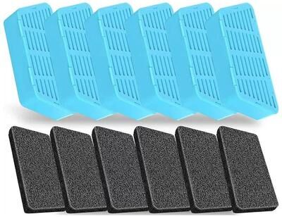 Inspired Finds Wireless Cat Water Fountain Replacement Filters & Sponges For 2.2L Pet Dispenser   Multi Layer Fountain Filter Set 6pcs Filters And Sponges