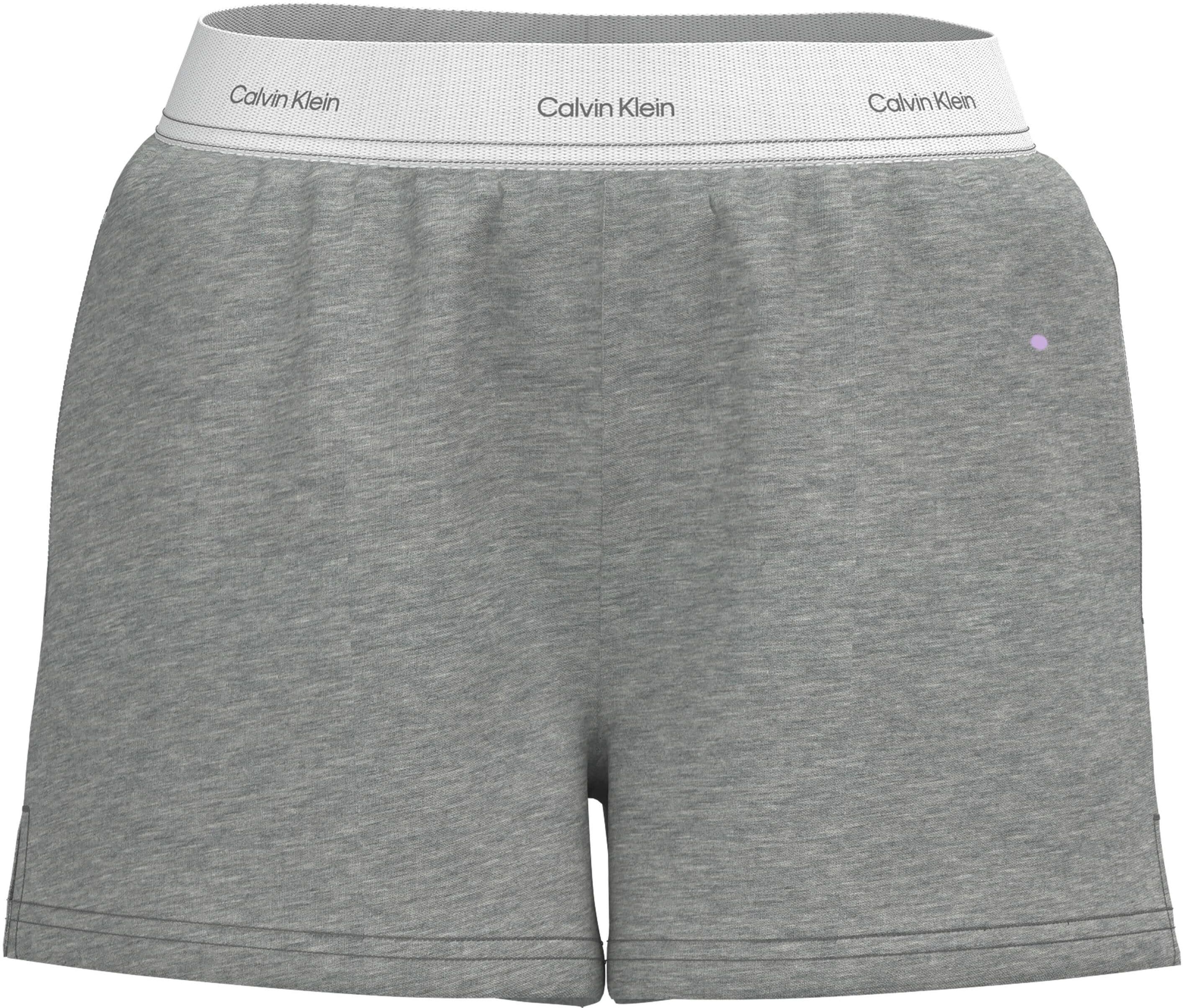 Shorts, Damen, Gr. L (40), N-Gr, grau (b10 grau heather), Web, Obermaterial: 100% Baumwolle, CALVIN KLEIN UNDERWEAR, meliert, regular fit kurz, Hosen Shorts, Regular fit elastischem Bund b10 grau heather L (40), N-Gr