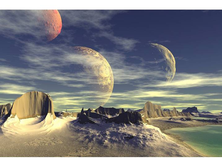 Papermoon PLANETEN-FUTURISTISCH WELTRAUM MOND GALAXIE UNIVERSUM