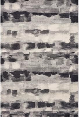 Domani Clouds Black & White Modern Rug