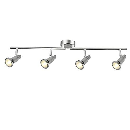 Brilliant Ryan 4-lichts plafondspot wit/chroom met GU10 LED-verlichting