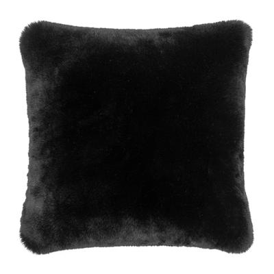 Dekokissen PAD "EVITA", schwarz (schwarz, unifarben), B:45cm L:45cm, Polyester, Dekokissen_Sitzkissen_Kissenhüllen, Kunstfell