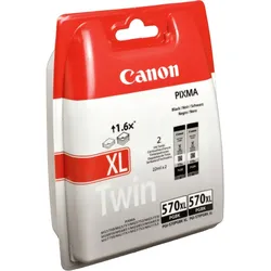 2 Canon Tinten 0318C010 PGI-570PGBKXL Doppelpack schwarz