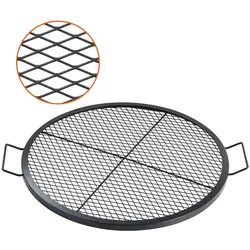 VEVOR X-Marks Feuerstellen-Grillrost, Φ 760 x 25 mm Lagerfeuer-BBQ-Grillrost aus Stahl mit Griff und Stütz-X-Draht, Tragbares Camping-Kochgeschirr für Partys und Zusammenkünfte im Freien, Schwarz
