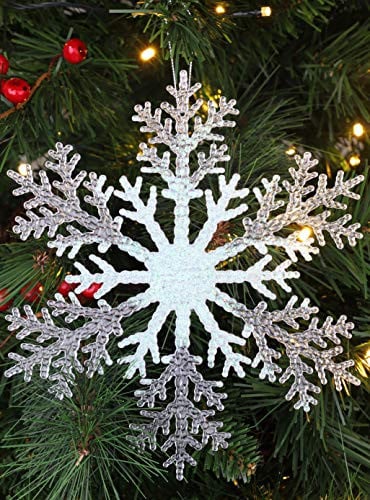 Christmas Concepts Glitter Sneeuwvlok Kerstboomhanger - Iridescent - 21 cm
