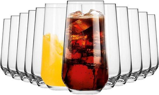 Unyqoos set van 12 kristallen drinkglazen Splendour collectie met highball- en tumblerglazen, 480 ml