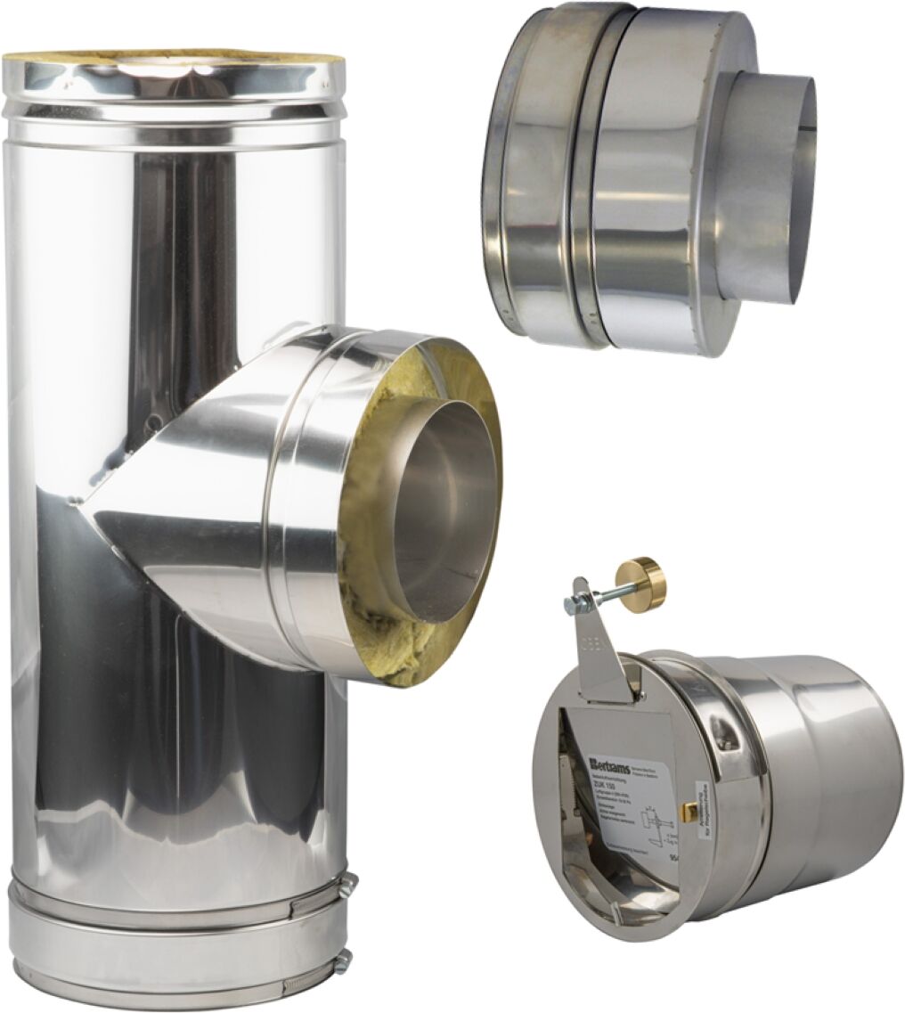 Régulateur de tirage Bertrams Dw 22ZET130 Ø 130, avec clapet anti-explosion