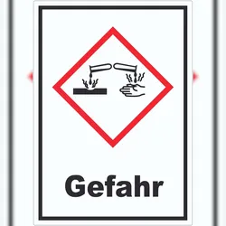 HB-Druck Aufkleber Ätzende Wirkung Gefahr Ätzwirkung A8 (52x74mm)