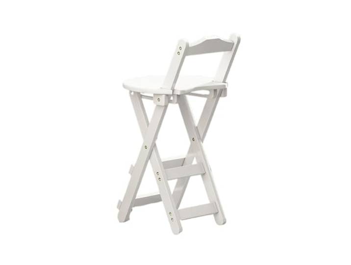 Hocker Klappbar Tragbarer Barstuhl, Möbel, Milchteeladen, Kassierer Hoher Hocker, Wohnzimmer-Rücken-Esszimmerstuhl, einfacher Klapphocker(White-63cm)