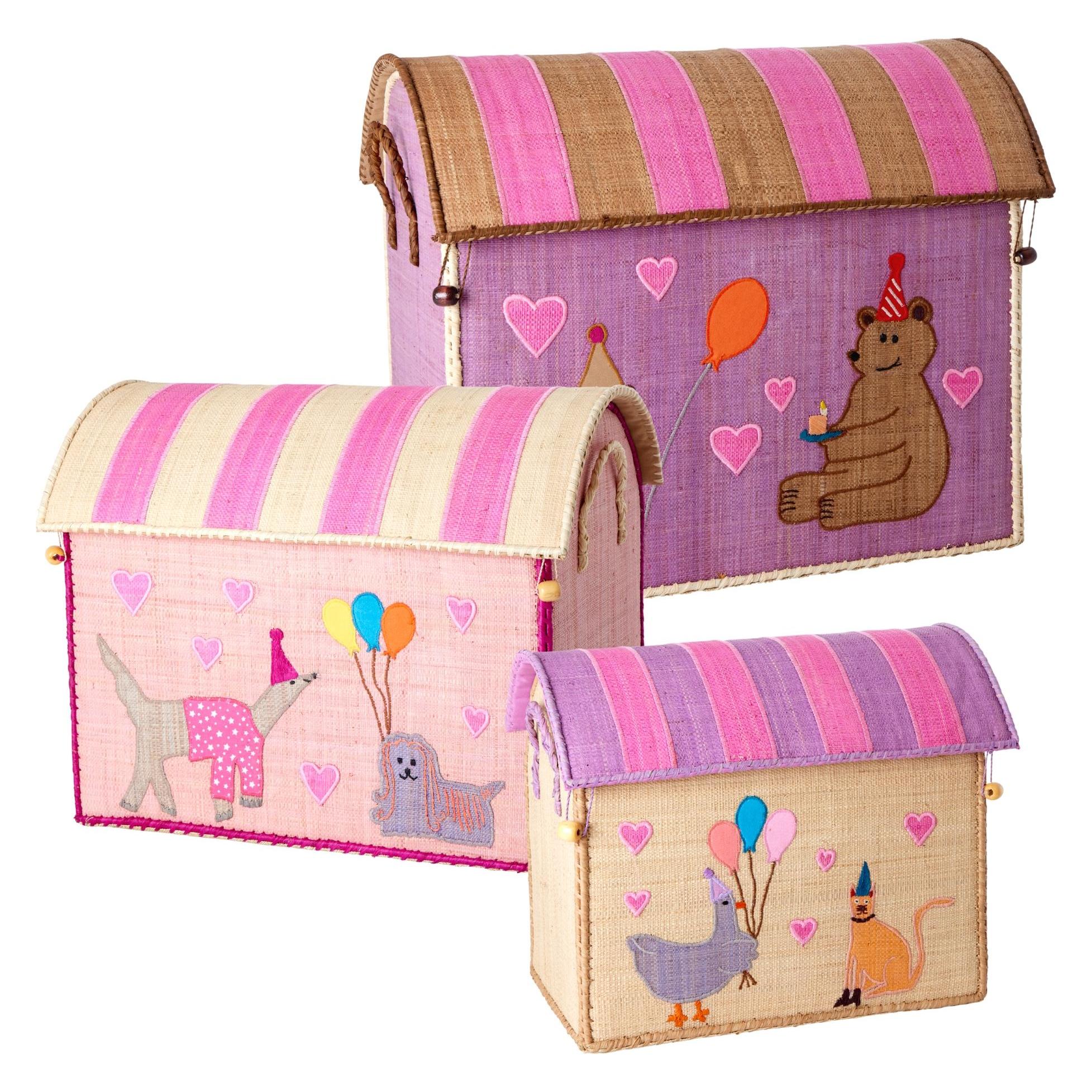 Rice Large Set of 3 Toy Baskets (BSHOU-3ZPAI)