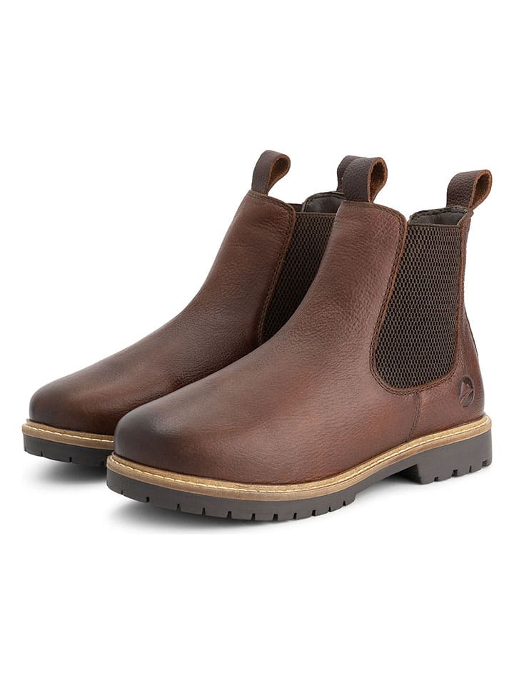 TRAVELIN' Leder-Chelsea-Boots in Braun - 38