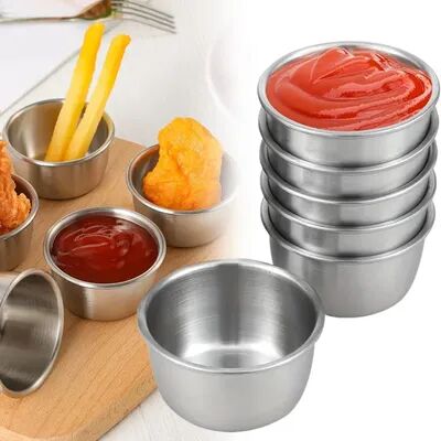 Youfap Market Mini Stainless Steel Round Plate For Seasoning, Dipping, Jam, Snack, Nut, Fruit Serving silver Small