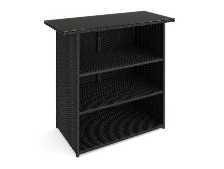 Rattan Bartheke MILANO schwarz