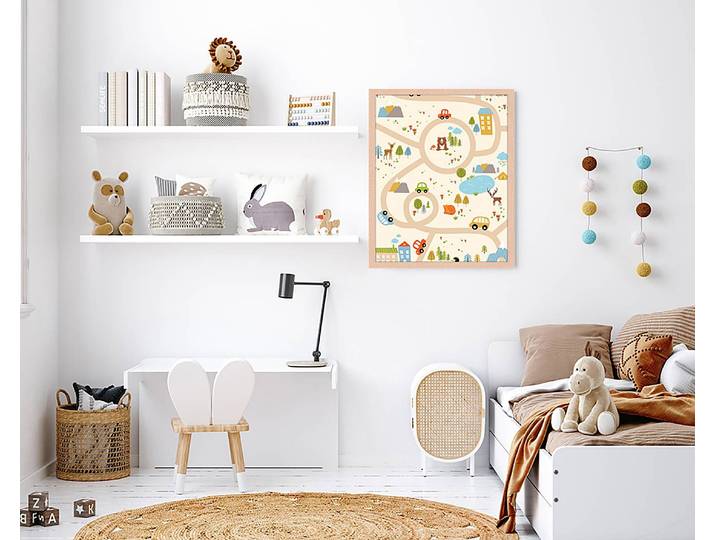 Tableau déco The Town 43 x 53cm Multicolore
