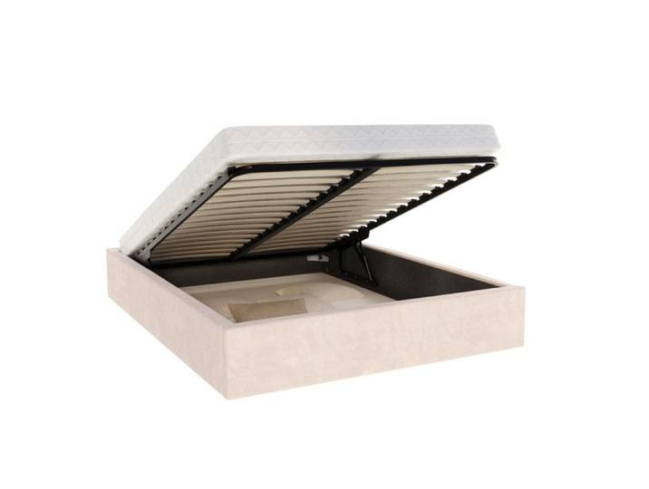 Lit coffre ORLANDO 120x200 - Sommier inclus Crème