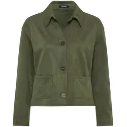 Tchibo - Olsen Velours-Jacke - Damen - Gr. 36 - olivgrün