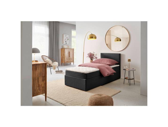 P & B Boxbett, Grau, Kunststoff, H2, 90x200 cm, Schlafzimmer, Bett, Einzelbetten