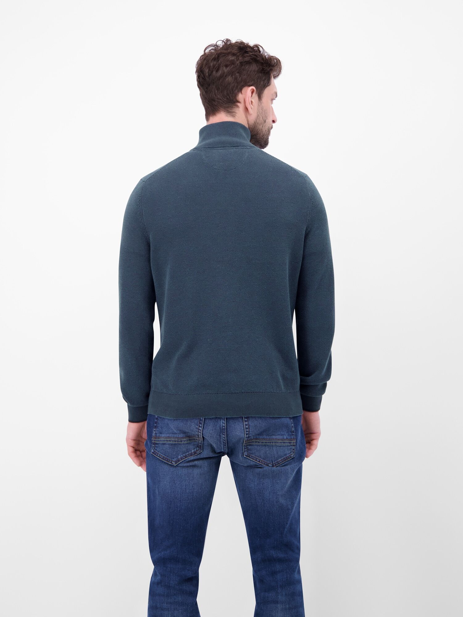 Sweatshirt LERROS "Troyer in Strukturqualität", Herren, Gr. S, blau (classic navy), 100% Baumwolle, Sweatshirts Sweatshirt, Herrensweatshirt aus 100% Baumwolle & Troyer-Kragen mit Reissverschluss classic navy S