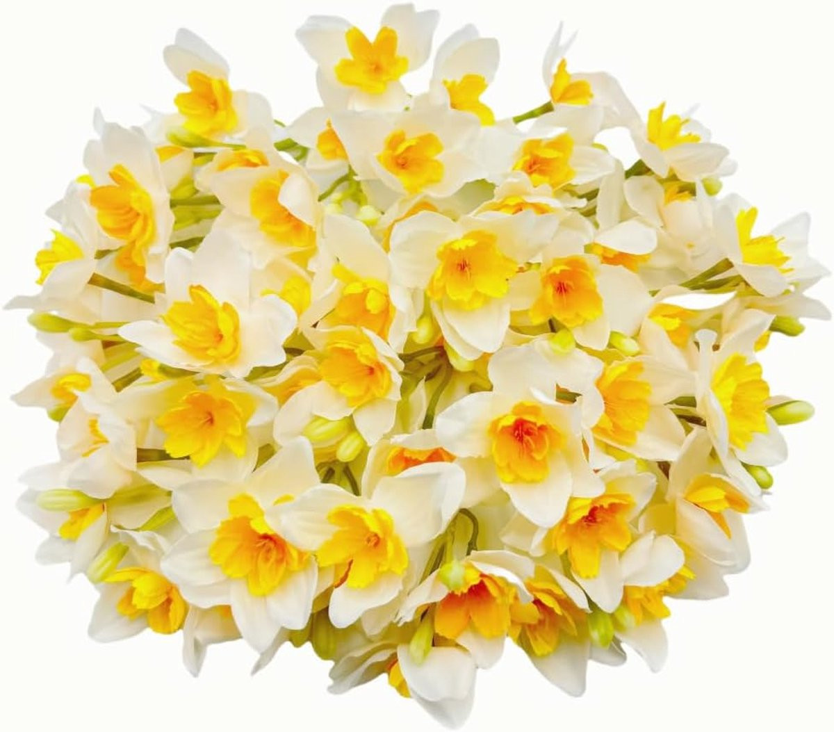 SnelShoppen Kunstmatige Narcissen Bloemenhoofden - 20 Stuks - Zijde en Plastic