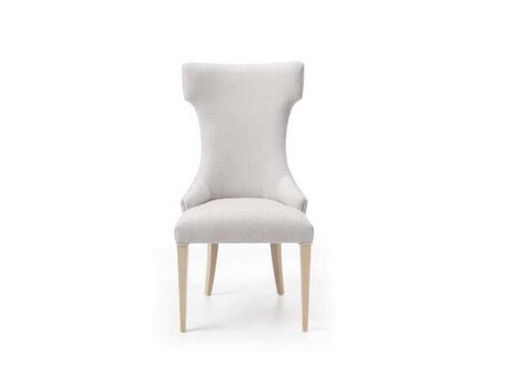 JVmoebel Esszimmerstuhl Eleganter grauer Holzstuhl mit bequemer Textilsitzfläche, Made in Europa