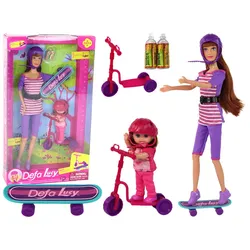 Lucy Doll Set Lila Roller-Skateboard-Helme