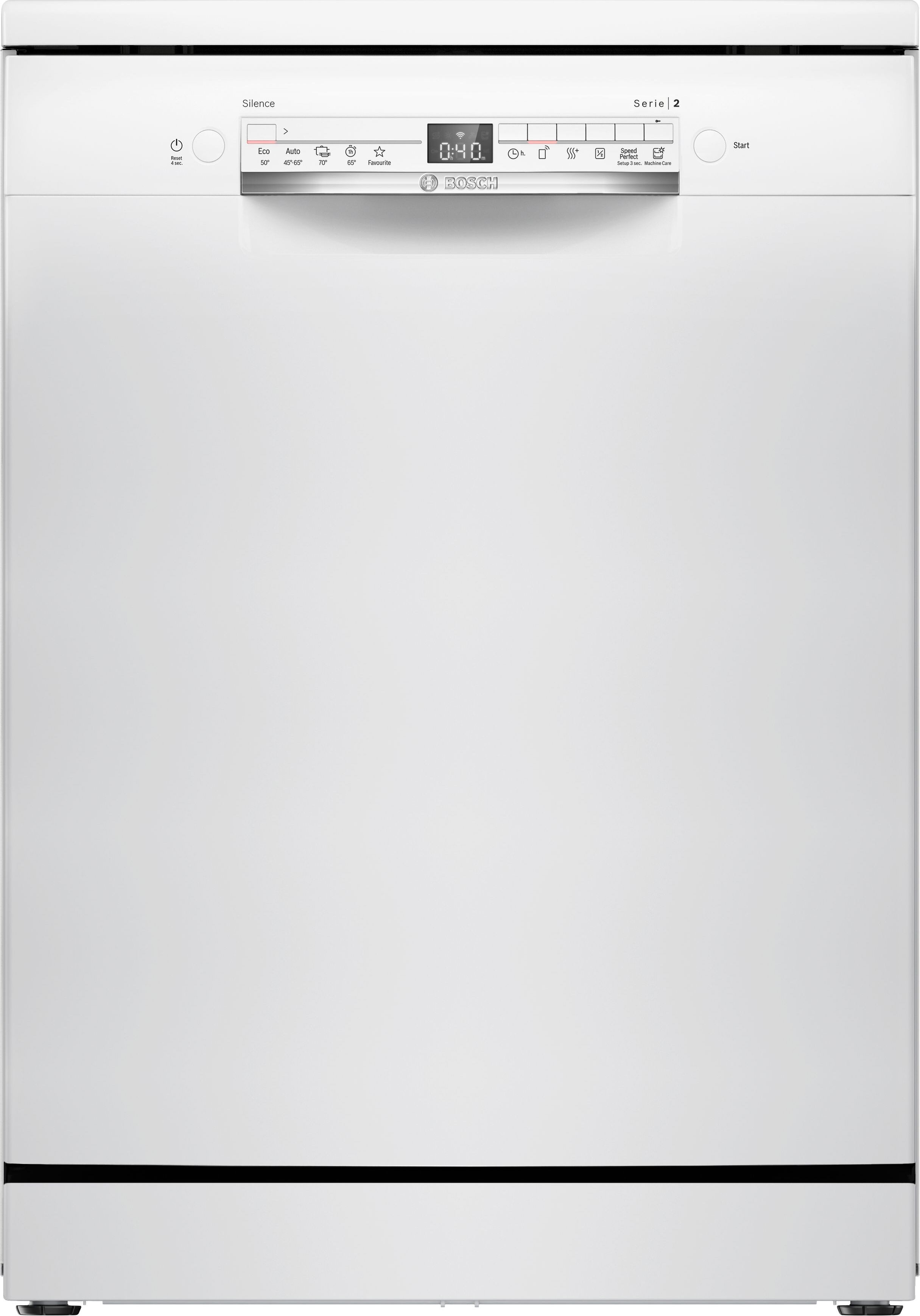 Bosch Serie 2 SMS2ITW09E, Freistehend, Standardgröße (60 cm), Weiß, Weiß, 13 Maßgedecke, C