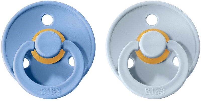 BIBS Colour Natural Rubber Size 1: 0+ months tétine Sky Blue / Baby Blue 2 pcs