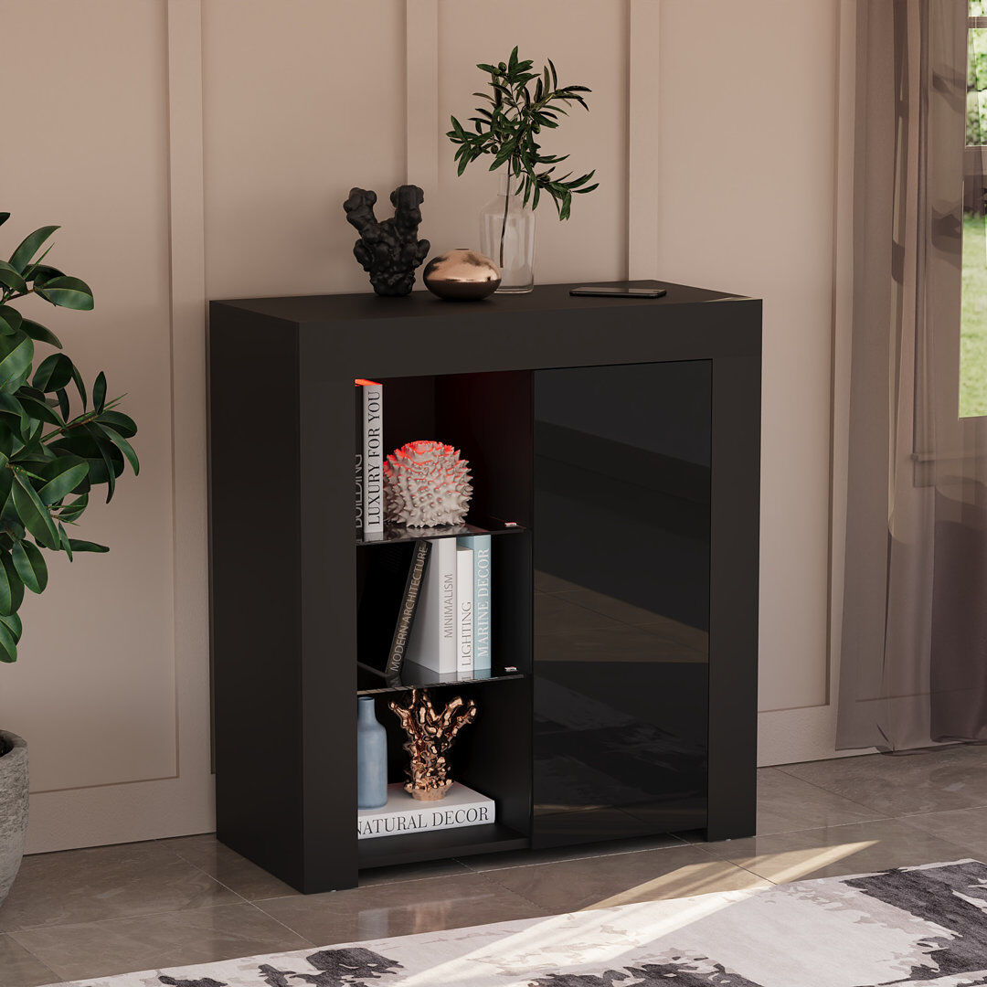 Latitude Run Muskoka 75cm Sideboard Black 83cm H X 75cm W X 35cm D