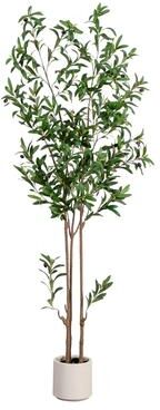 Nearly Natural 6-ft Artificial Minimalist Olive Tree in Planter