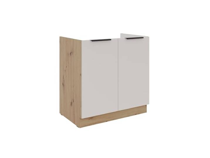 Kuechen-preisbombe Küchen Spülenunterschrank 80 cm Küche Solano Kaschmir beige matt + Eiche Artisan matt Küchenzeile Küchenblock Küche Einbauküche