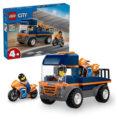 LEGO City 60491 Motorradtransporter, Spielzeug LKW und 2 Minifiguren