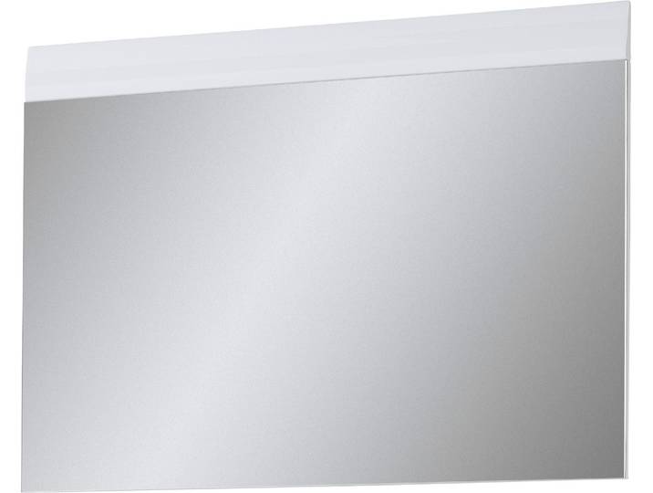 Spiegel GERMANIA Adana , weiß, B:89cm H:63cm T:4cm, Glas, Spiegel, Spiegel